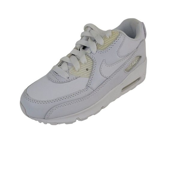 Nike Other - Nike Air Max 90 Pre School 307794 111 Unisex Shoes Leather White Vintage
